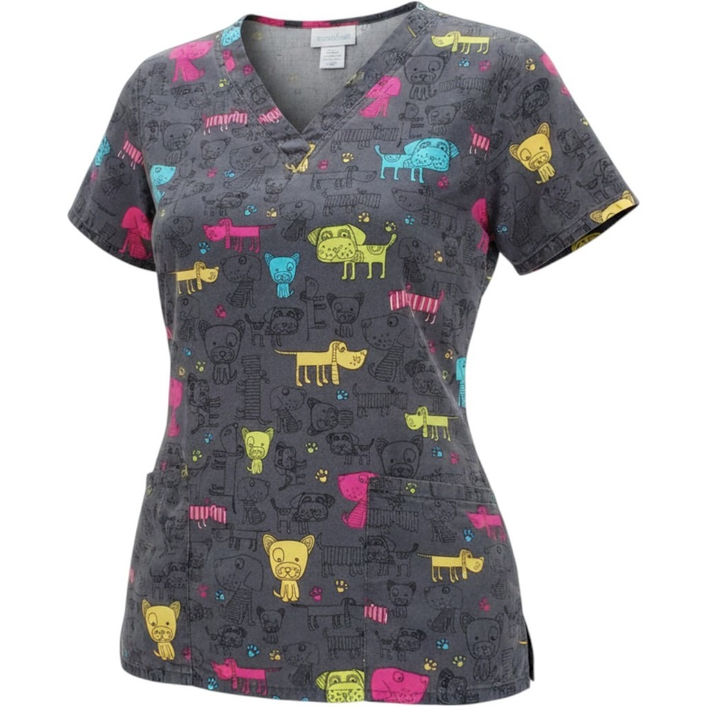 Cherokee Whimsical Tooniforms M‎ Vet Tech Scrub Tops Bundle Kawaii Nurse Core - Picture 5 of 16